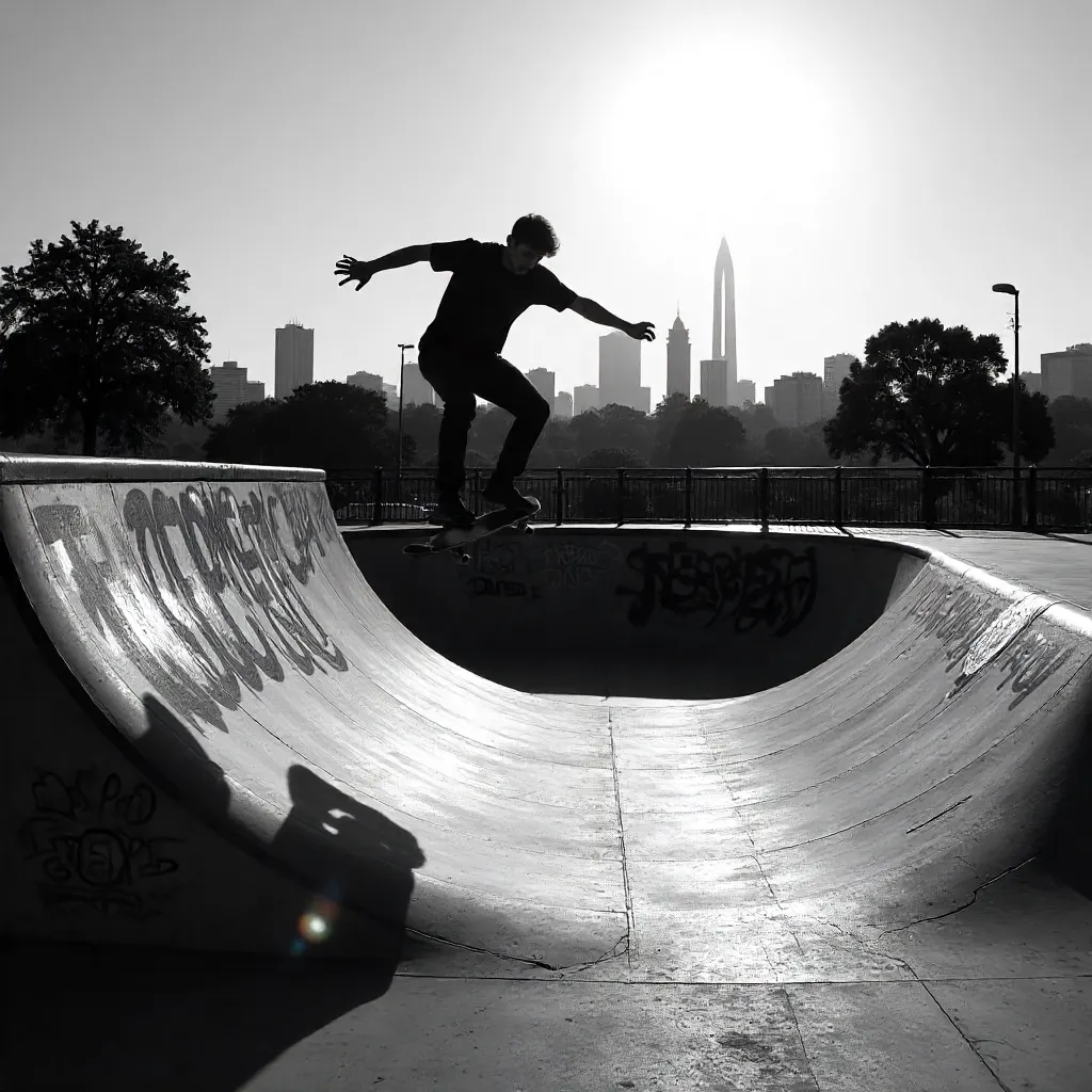Buenos Aires Silhouette: Skater at the Park