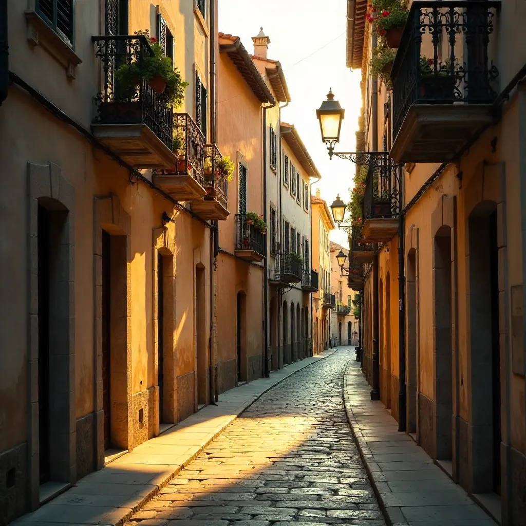 Golden Hour Facades of Girona, Catalunya