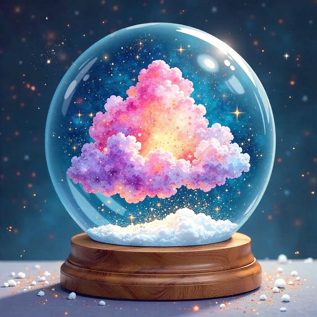 Nebula Watercolor in a Snow Globe