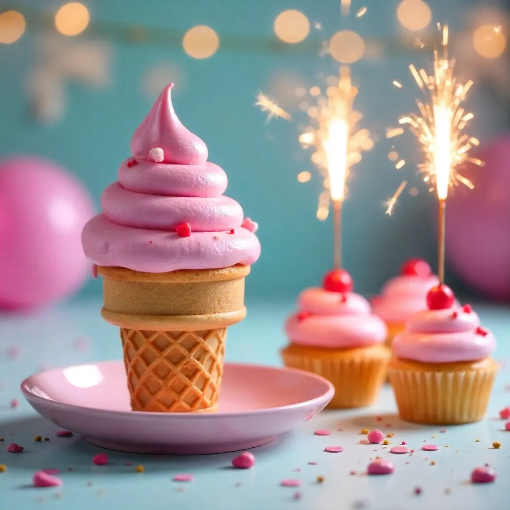 Delightful Pink Ice Cream Party with Cupcakes