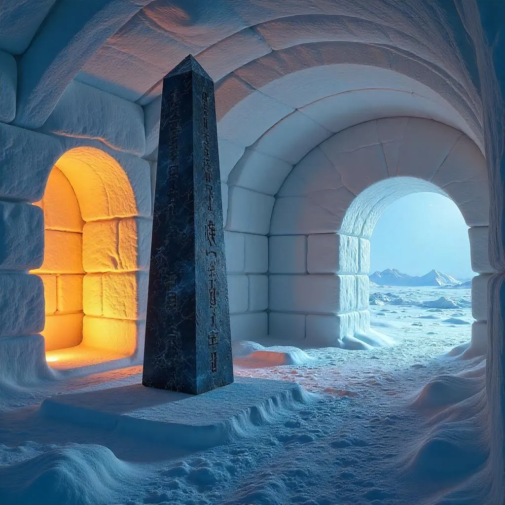Obelisk in an Igloo: Photoreal Ice Monolith