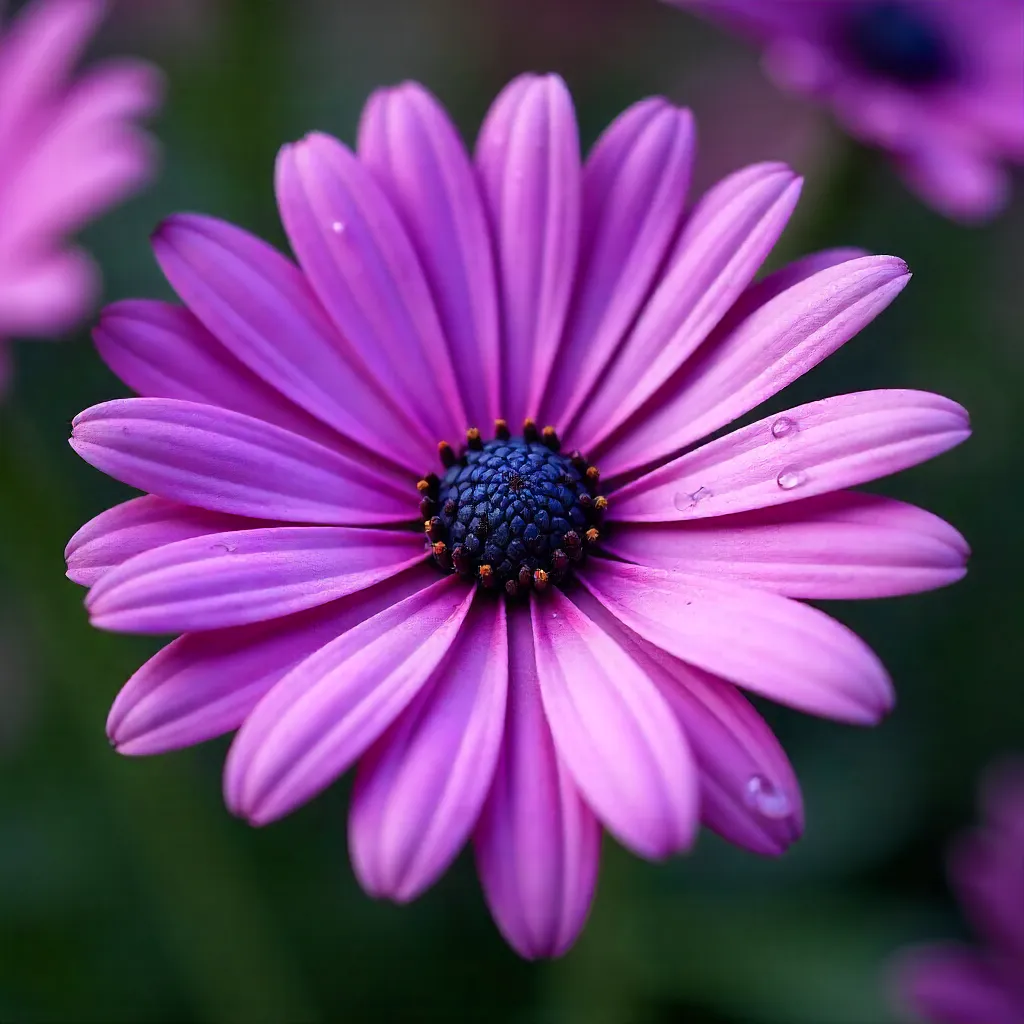 Macro Portrait: Purple African Daisies