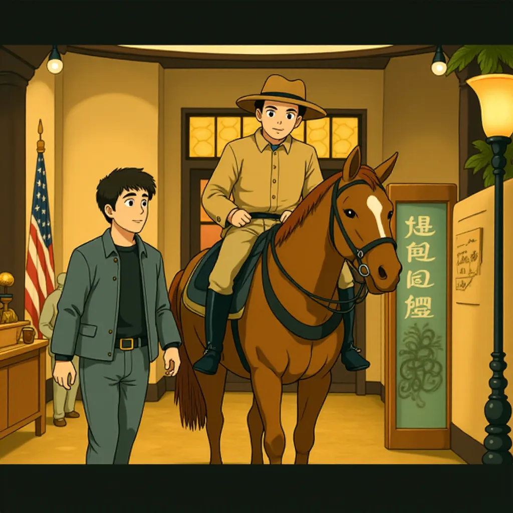 Robin Williams, Ben Stiller, Pierfrancesco Favino, and Cory Martin in Night at the Museum (2006) - Anime style