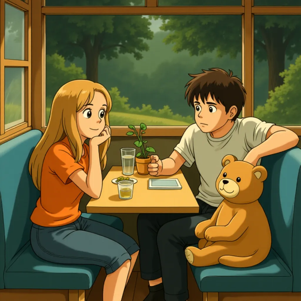 Mark Wahlberg, Seth MacFarlane, and Amanda Seyfried in Ted 2 (2015) - Anime style