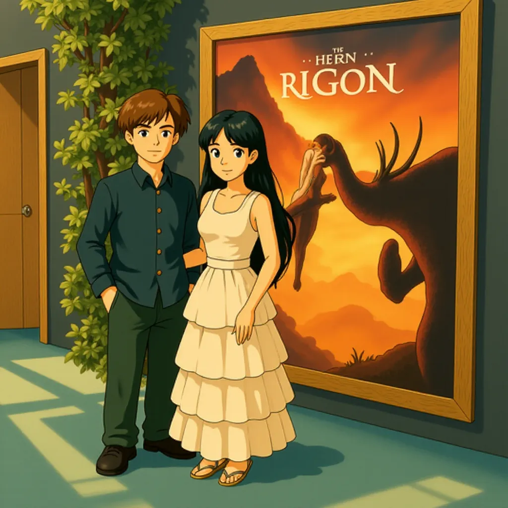 Nico Parker and Mason Thames at an event for How to Train Your Dragon (2025) - Ghibli style