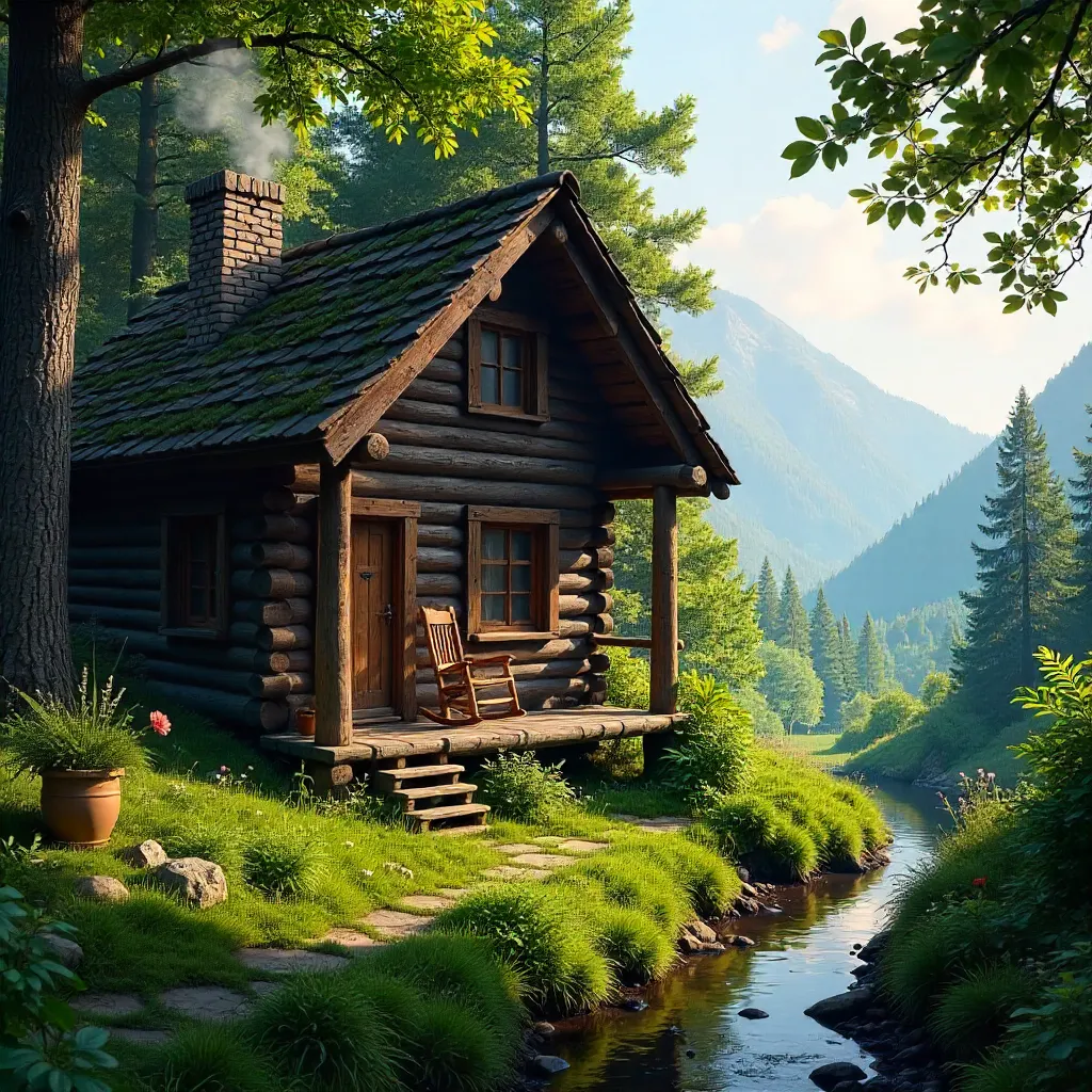 Rustic Wooden Cabin in a Hungarian Forest Glade