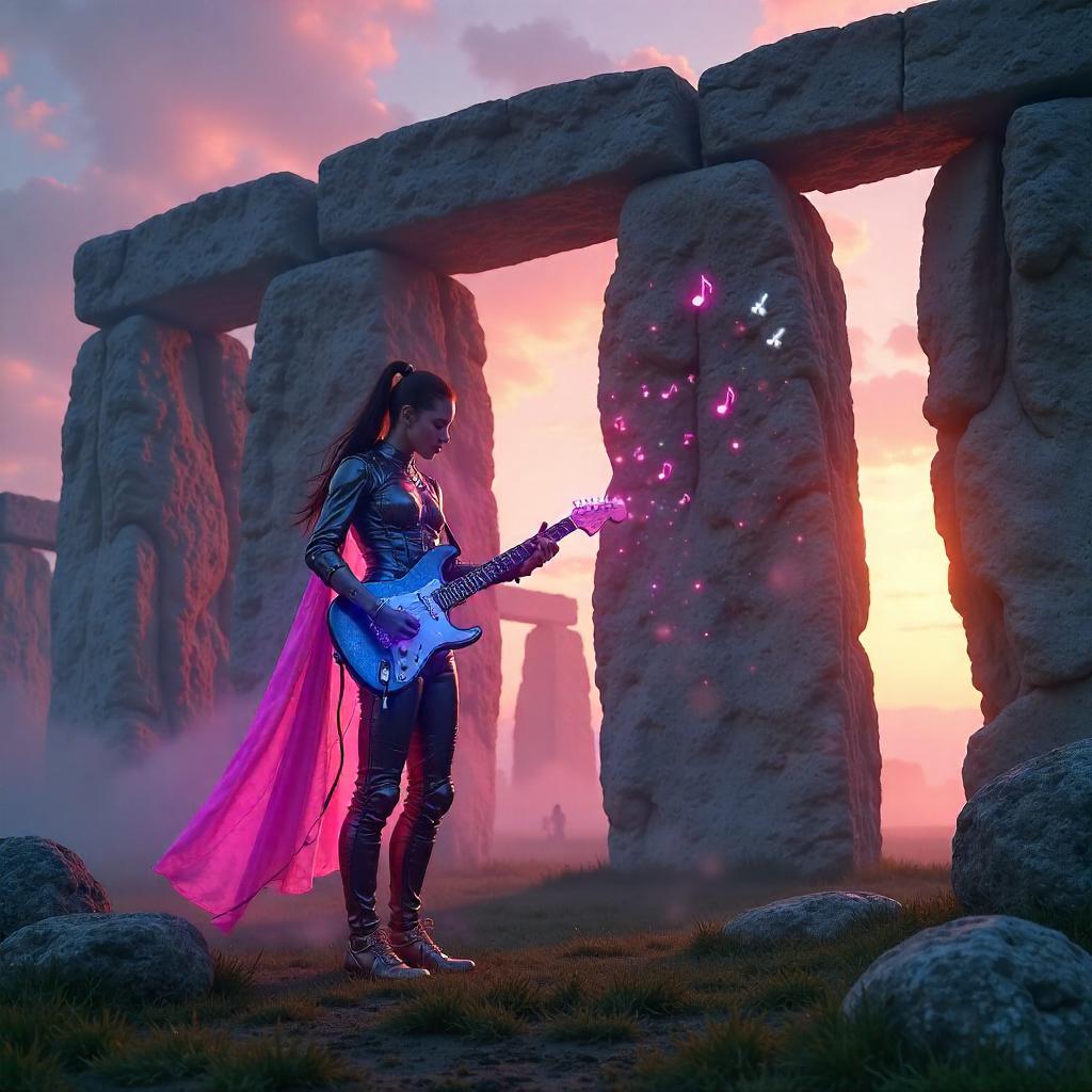 Stonehenge Serenade in Neon Light
