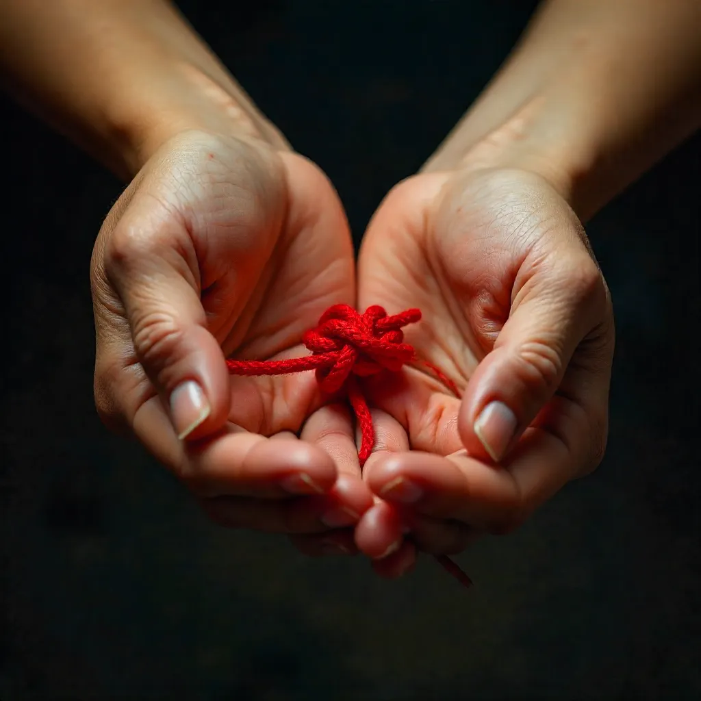 Hands Entwined by Red Thread: A Symbol of Unity