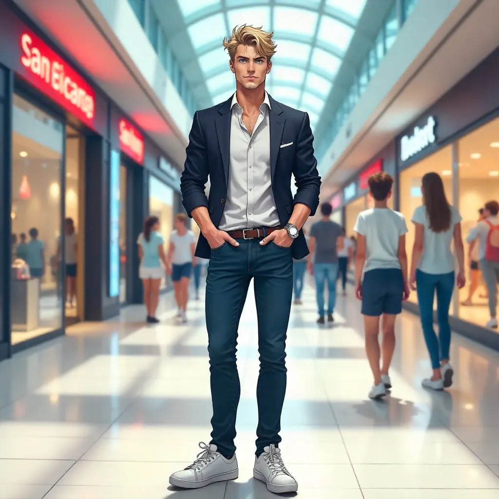 Confident White Man in an Anime Mall