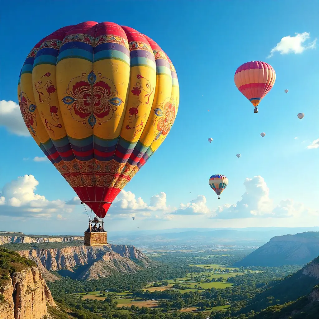 Vibrant Hot Air Balloons in a Clear Blue Sky