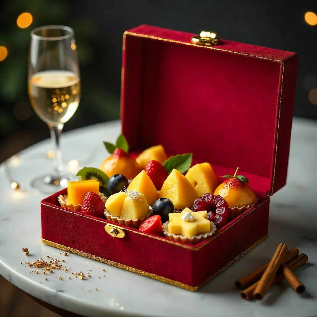 Festive Fruit Dessert Gift Box Arrangement