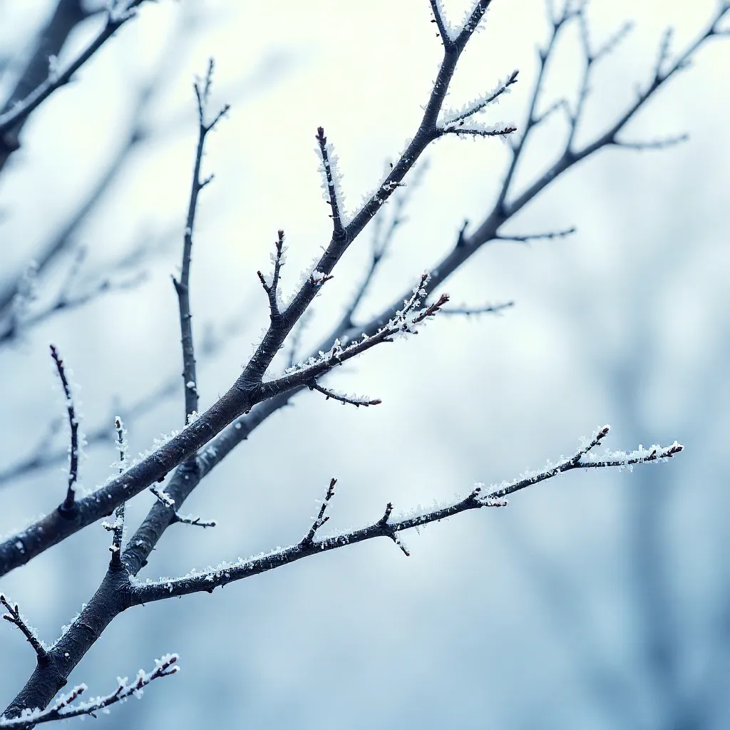 Serene Winter Branches Against a Pale Sky