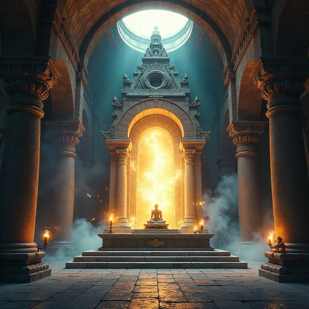 Supernova Shrine: A Cosmic Concept Art Scene