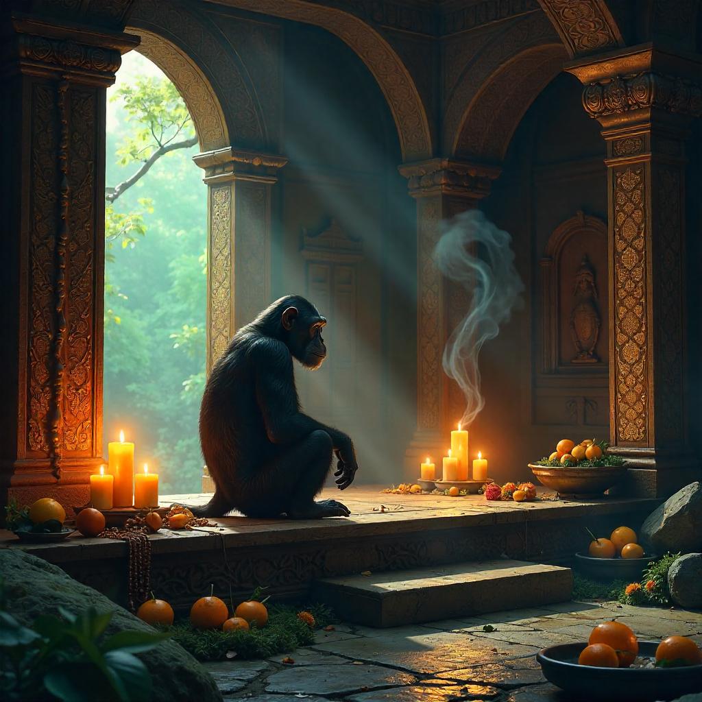Chimp in a Sacred Shrine: Digital Art