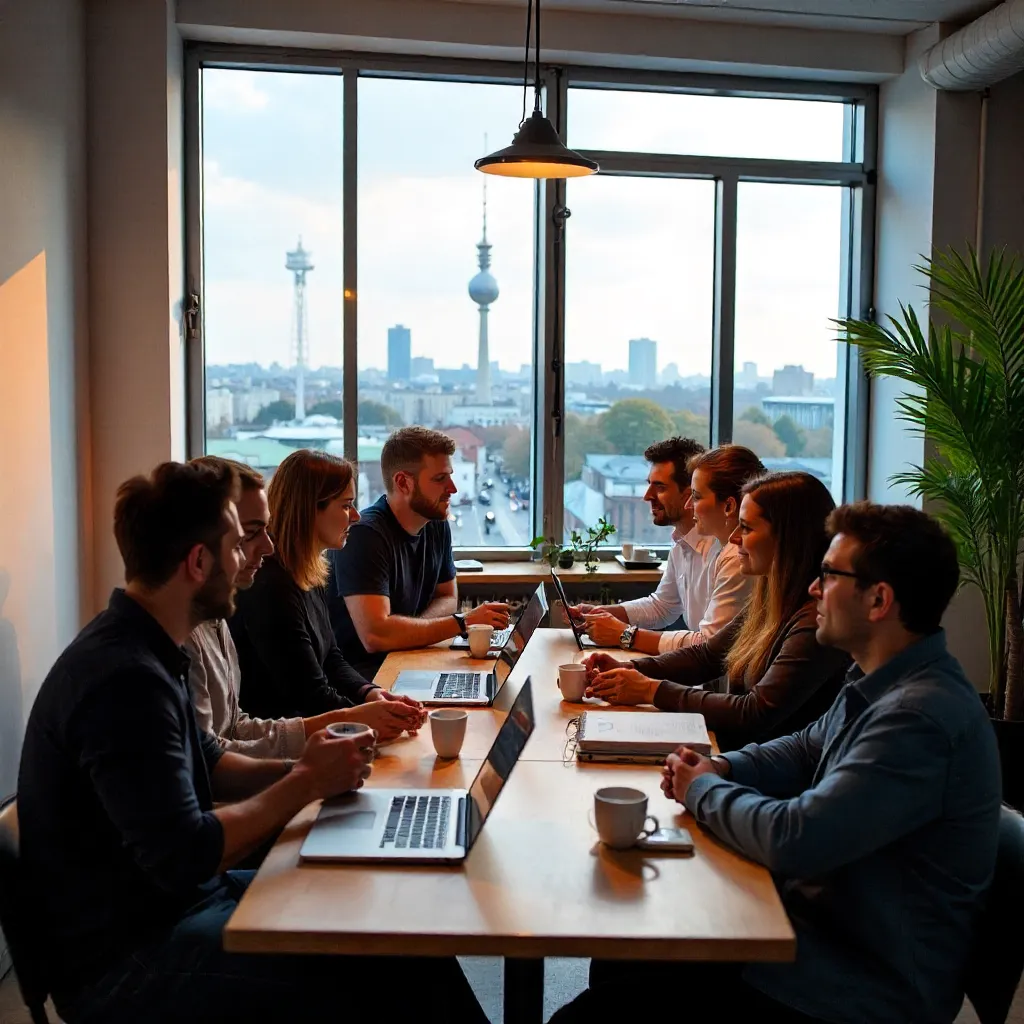 Diverse Tech Meetup in a Berlin Coworking Space