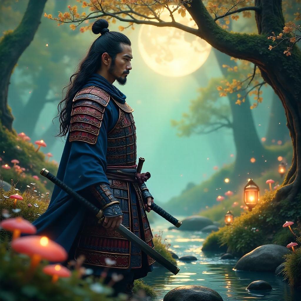 Samurai in a Photoreal Fairy Wonderland