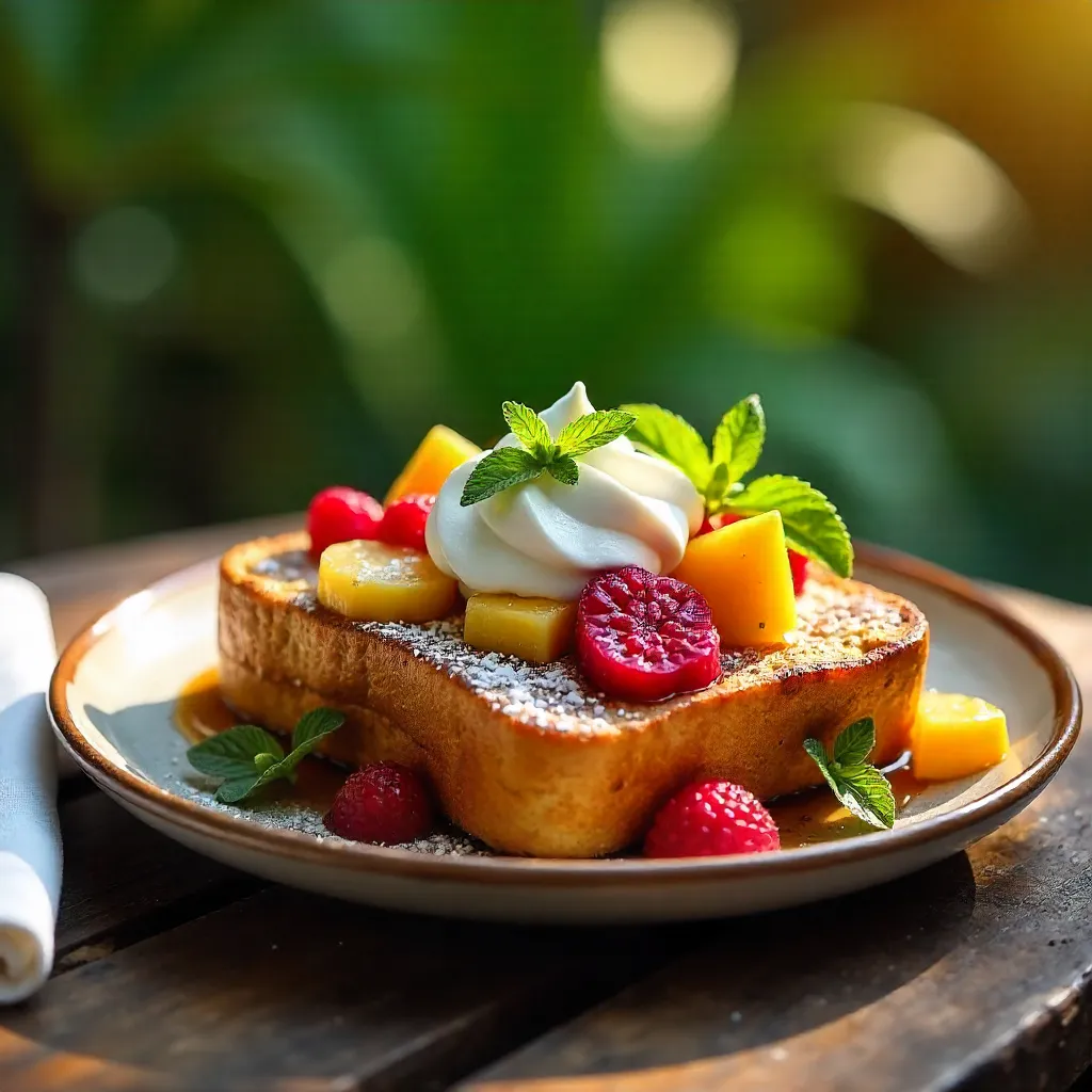 Vibrant Bali French Toast with Tropical Fruits