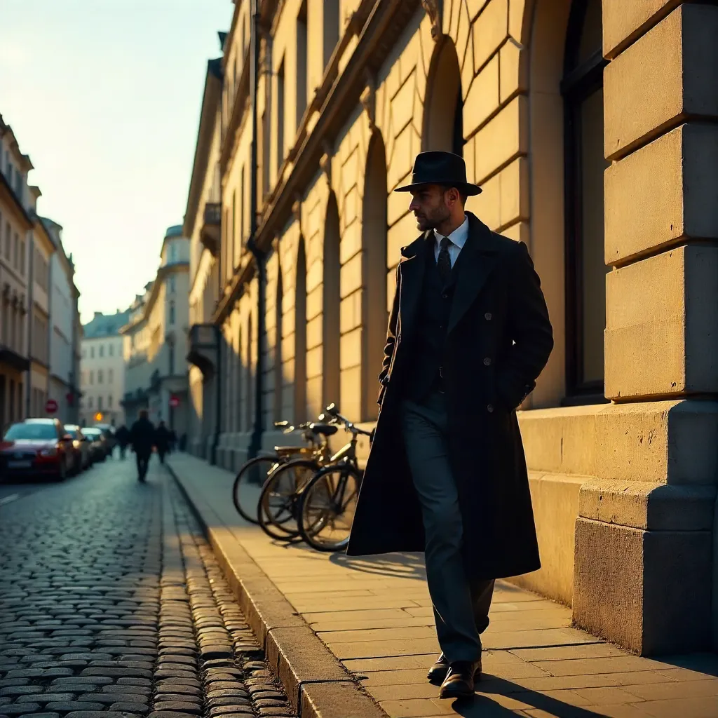 Sunlit Düsseldorf Moment: Man in a Hat