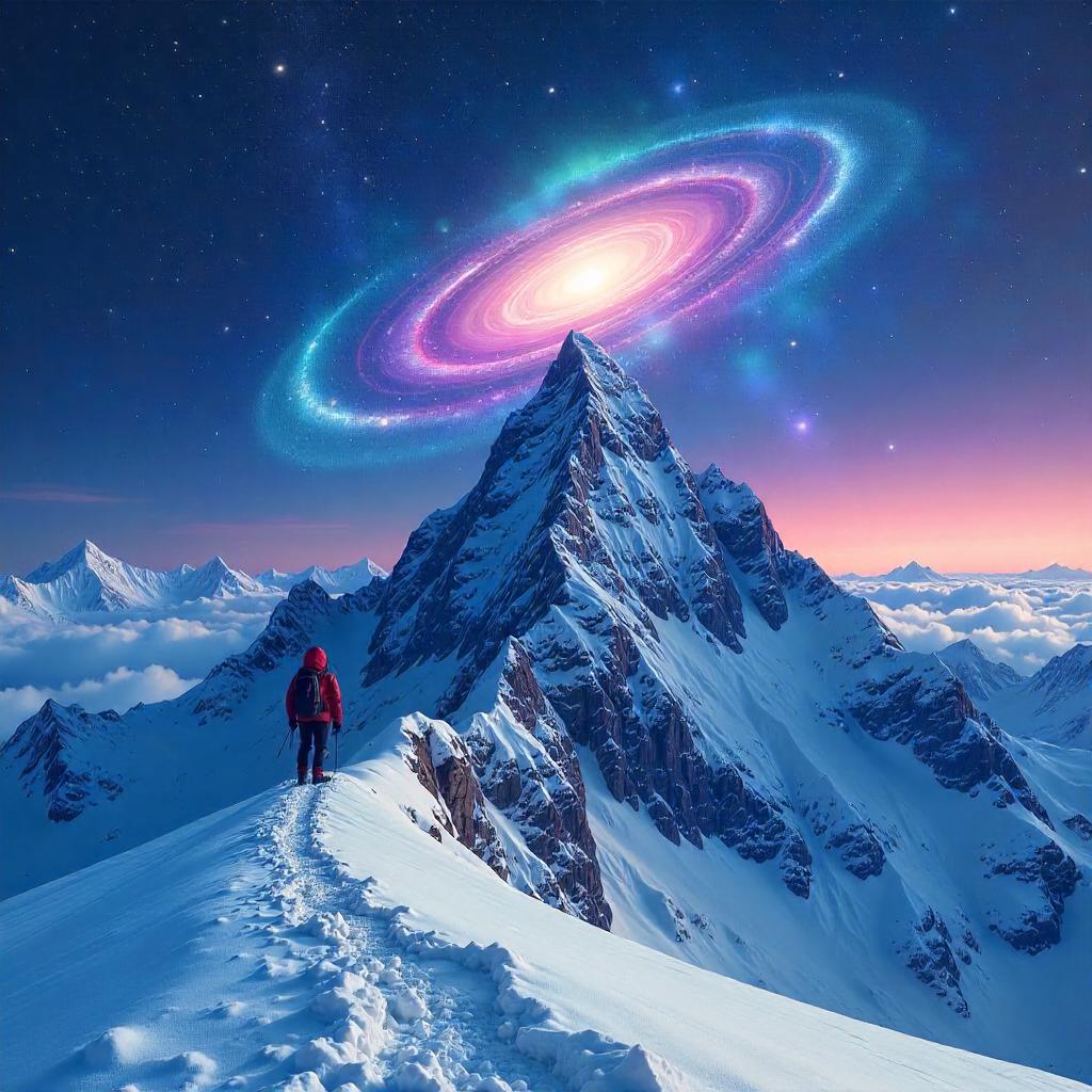 Galaxy Over a Snow-Capped Summit