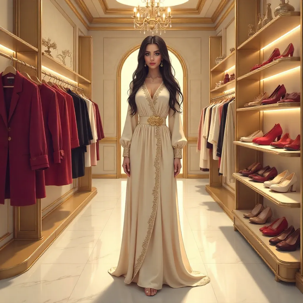 Anime Style: Middle Eastern Woman in a Boutique