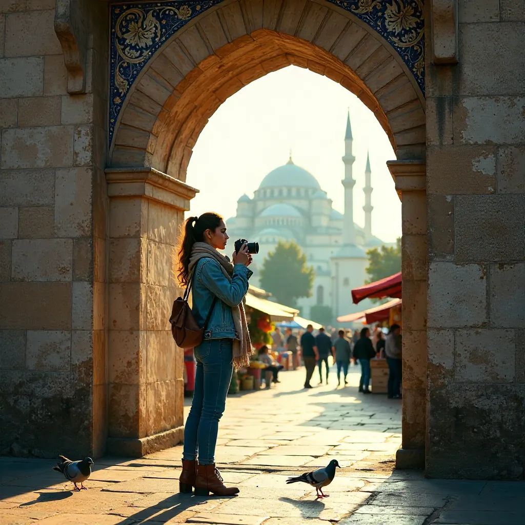 Moment Catcher in a Historic Istanbul Arch