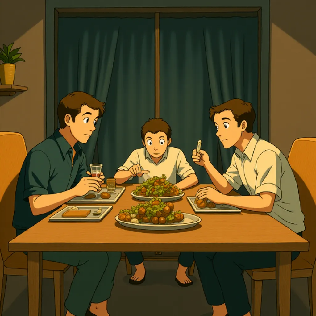 Johnny Depp, Rory Cochrane, Joel Edgerton, and David Harbour in Black Mass (2015) - Anime style