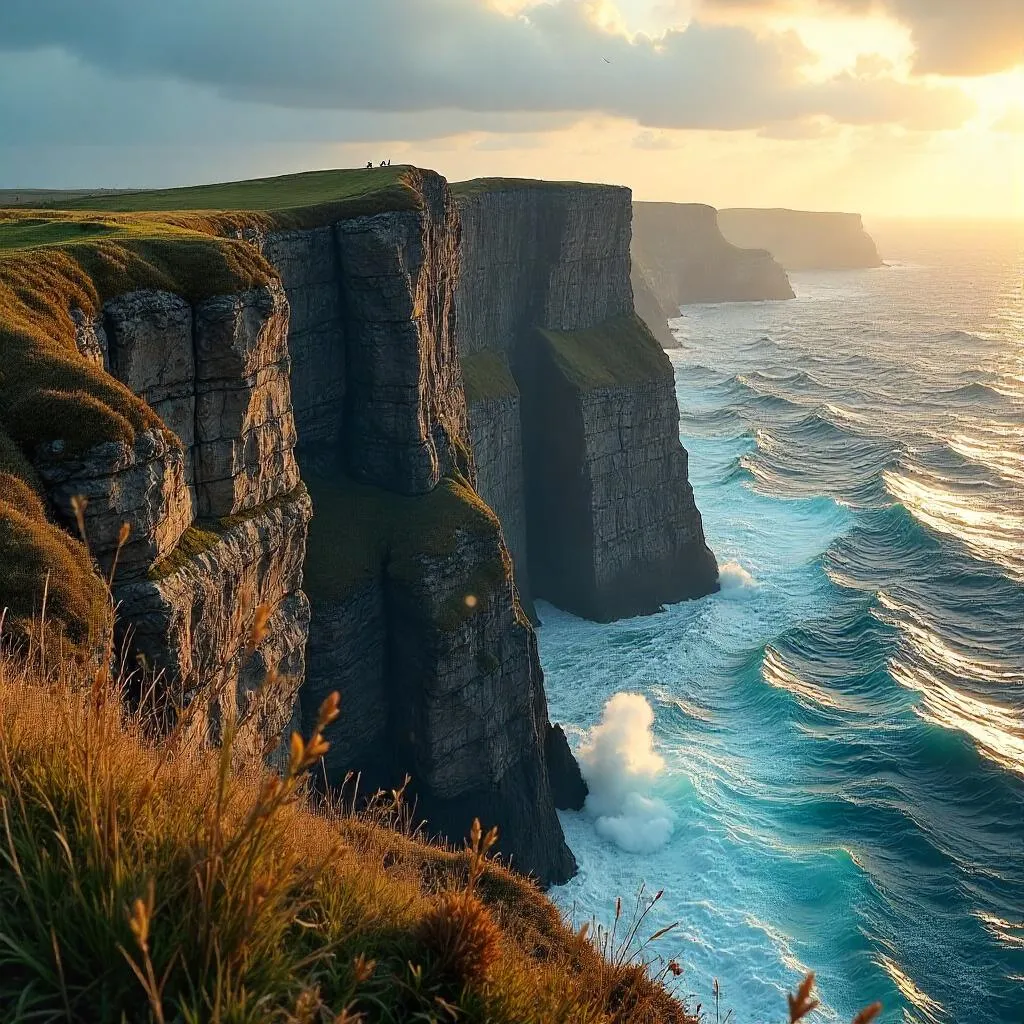 Photoreal Cliff Edge at Golden Hour