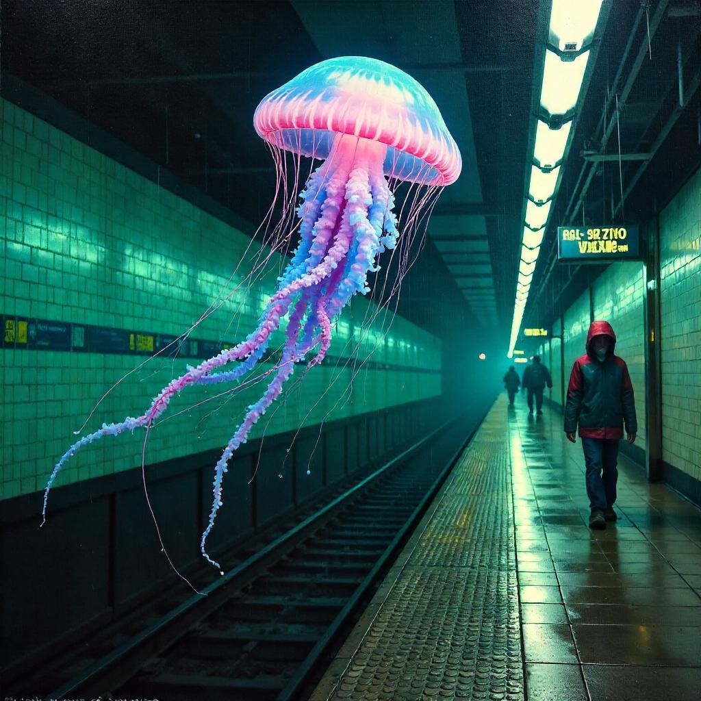 Jellyfish in the Subway: An Oil Painting Moment