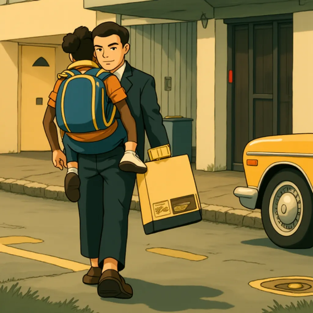 Will Smith and Jaden Smith in The Pursuit of Happyness (2006) - Anime style