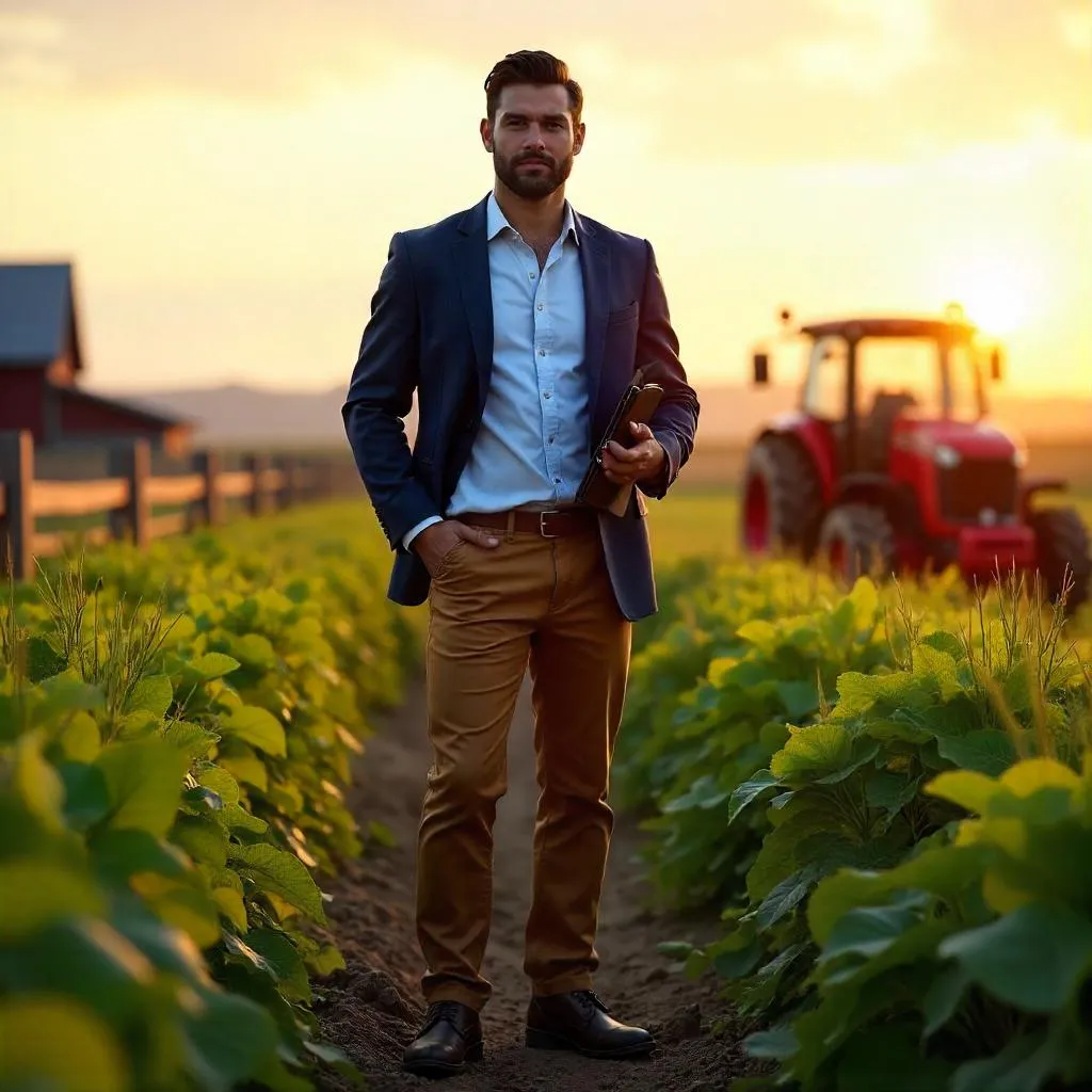 Photorealistic Latino Professional on a Farm