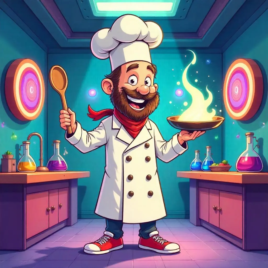 Portal Chef in a Cartoon Lab