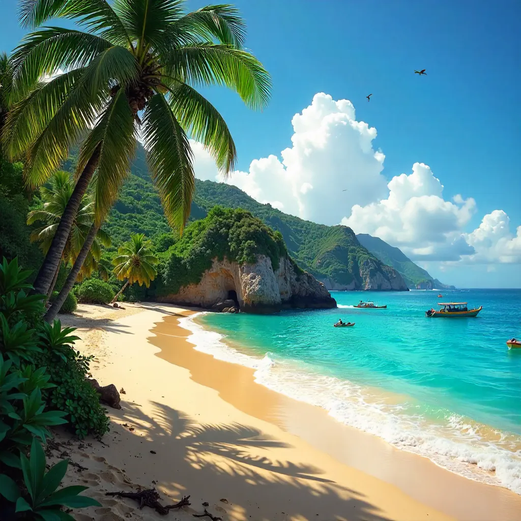 Vibrant Puerto Escondido Tropical Beach Scene