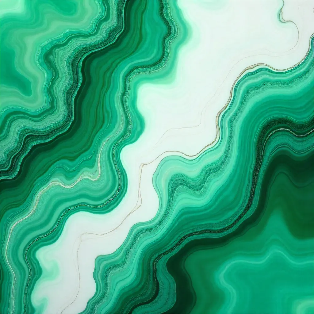 Green and White Fluid Art Swirl for Design