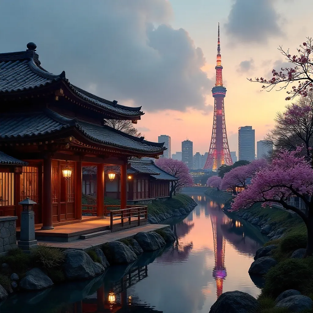 Old-World Pagoda Meets Tokyo Skytree