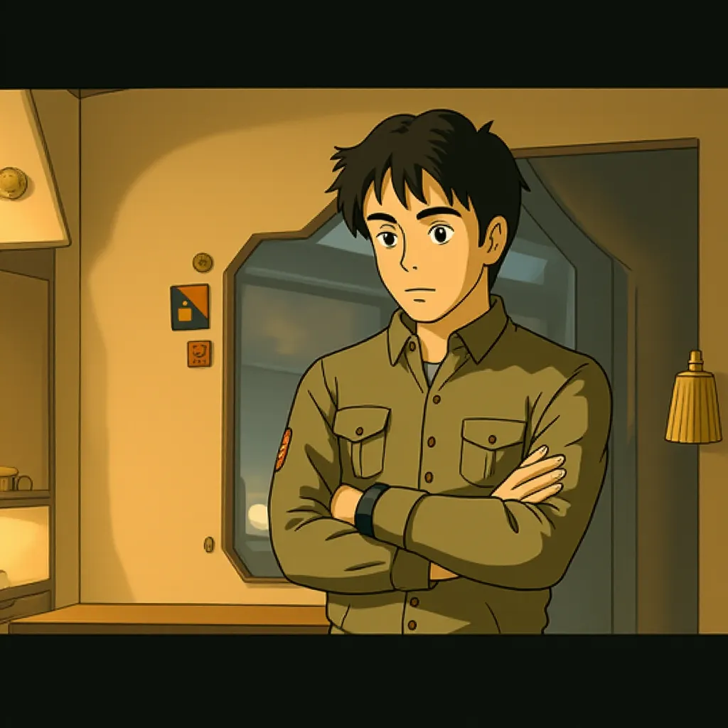 Sam Rockwell in Moon (2009) - Anime style