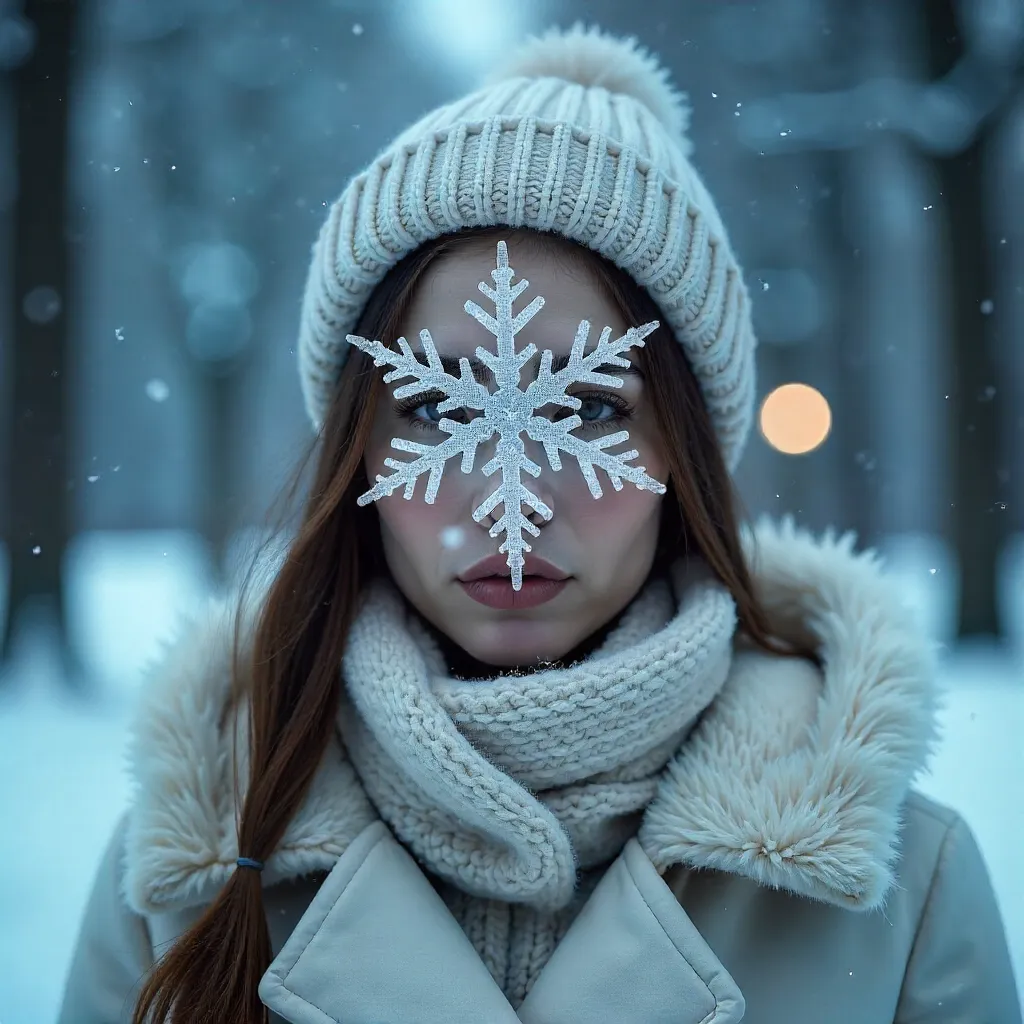 Snowflake Veil Portrait: Winter in Glass