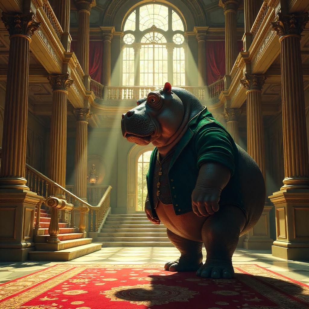 Hippo in a Grand Mansion — Concept Art
