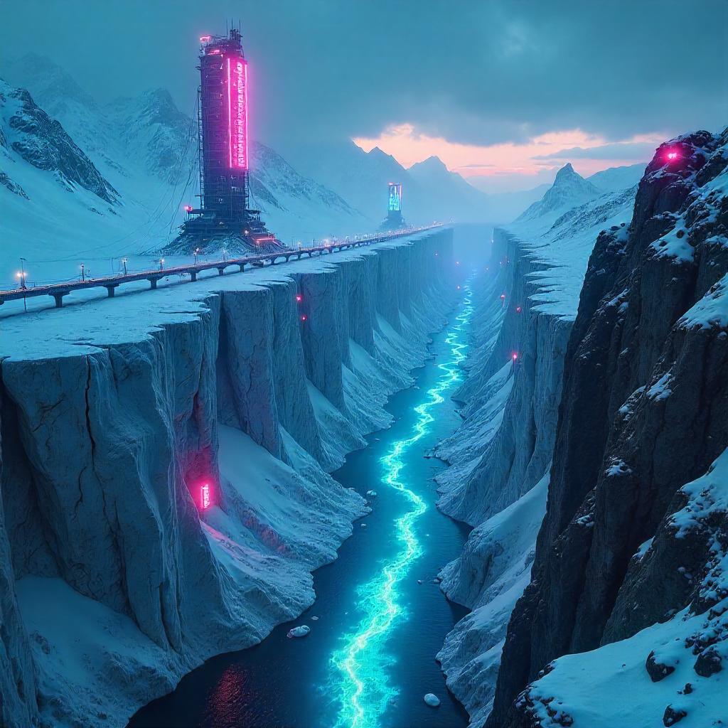 Neon Valley on a Floating Iceberg