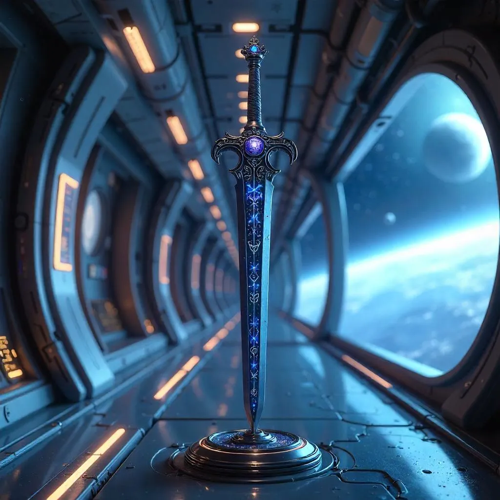 Enchanted Starblade on a Space Station