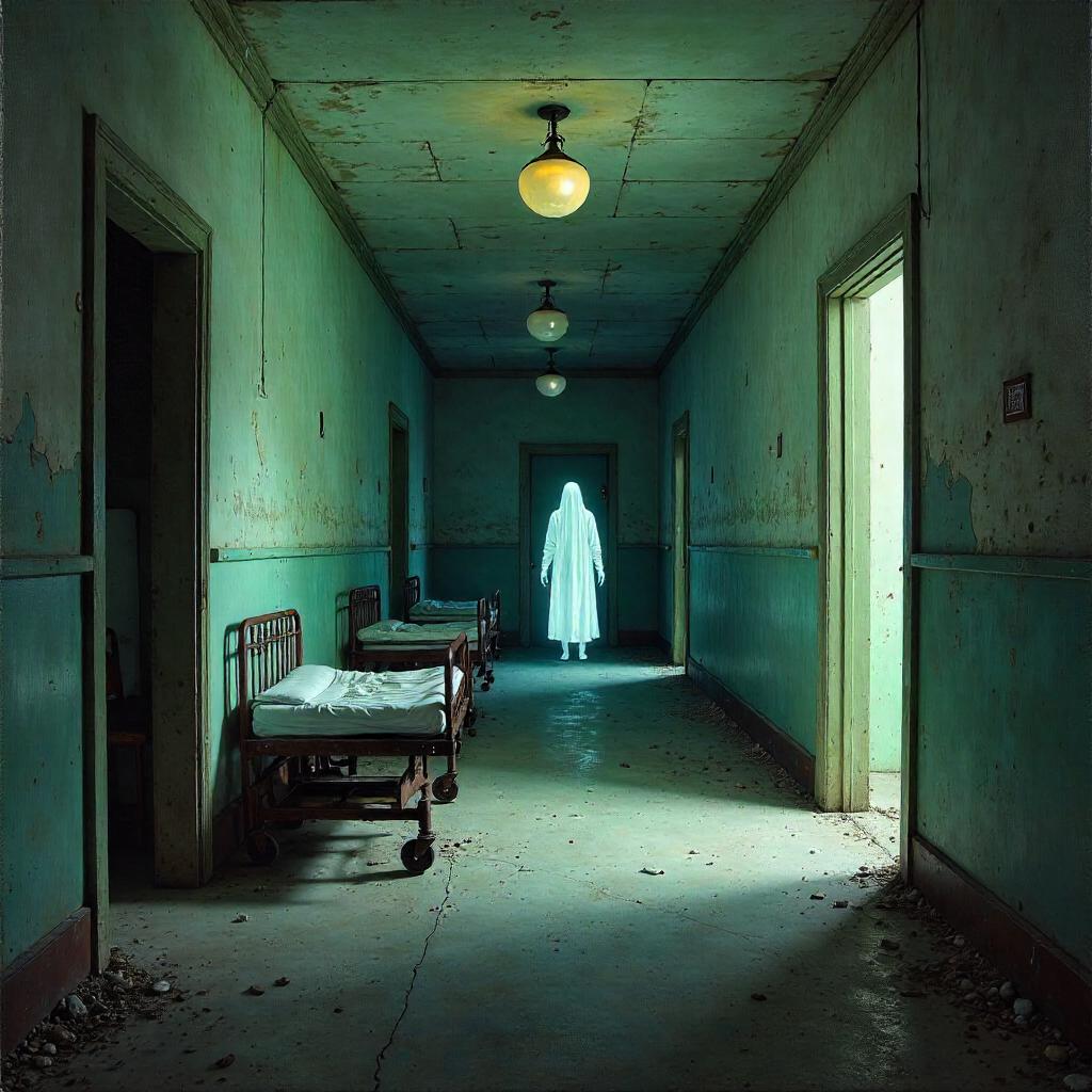 Ghost in an Abandoned Asylum — Oil Painting