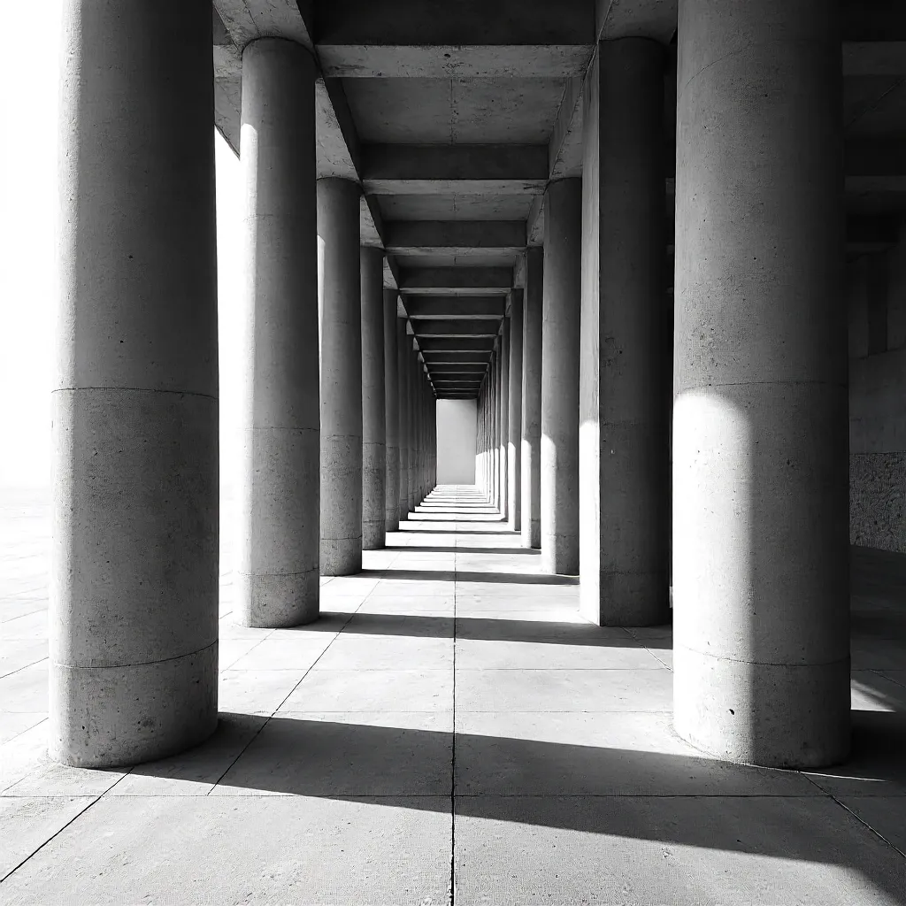 Symmetry of Concrete Columns from a Low-Angle View
