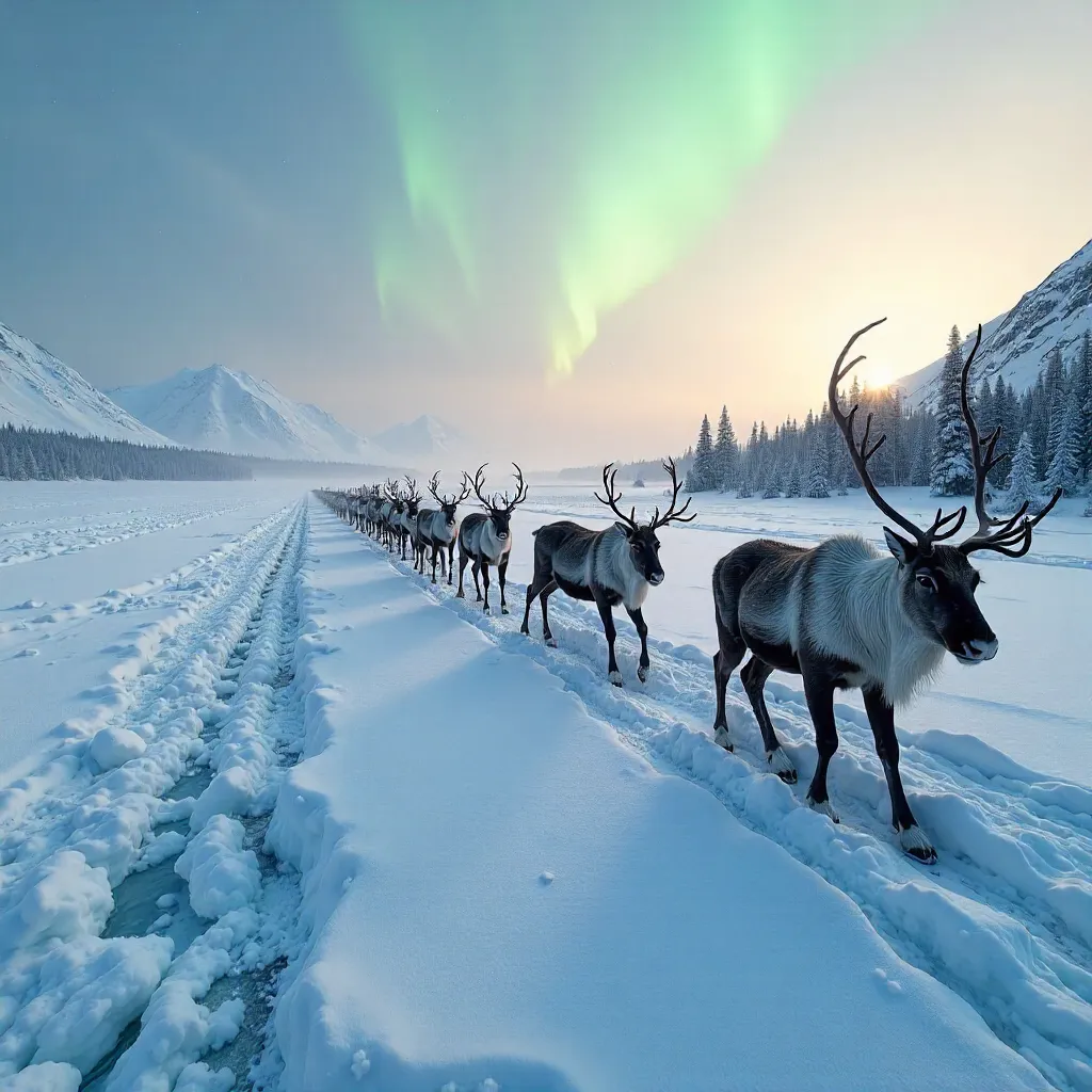Arctic Reindeer Migration Across Norwegian Snow