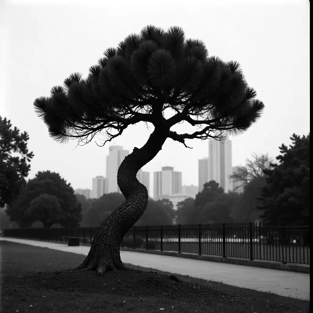 Monochrome Japanese Pine in Buenos Aires