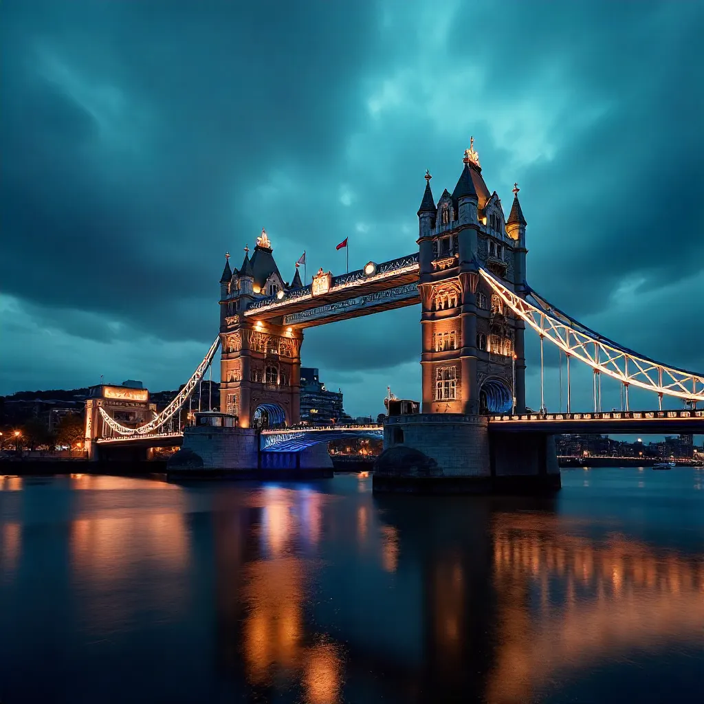 Twilight Majesty: Tower Bridge under Moody Clouds, London