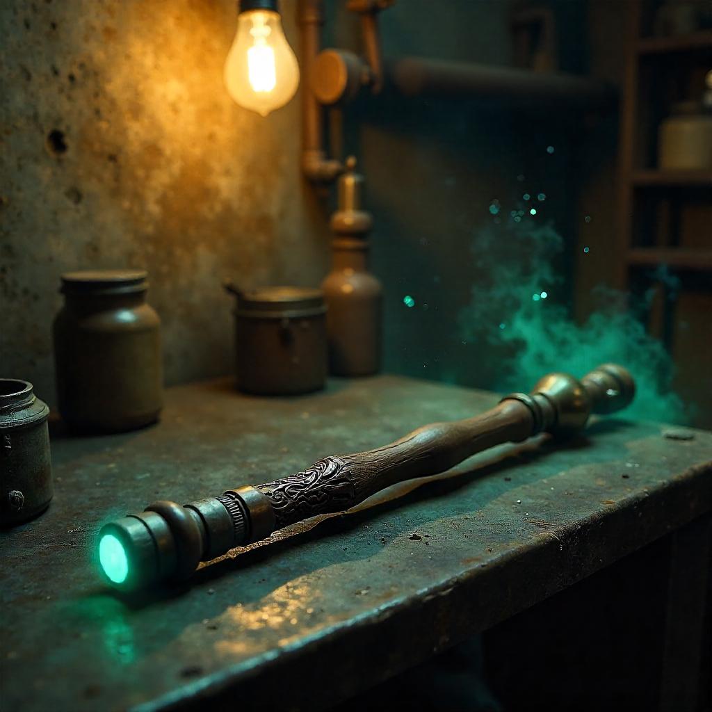 Basement Twilight: Photorealistic Magic Wand