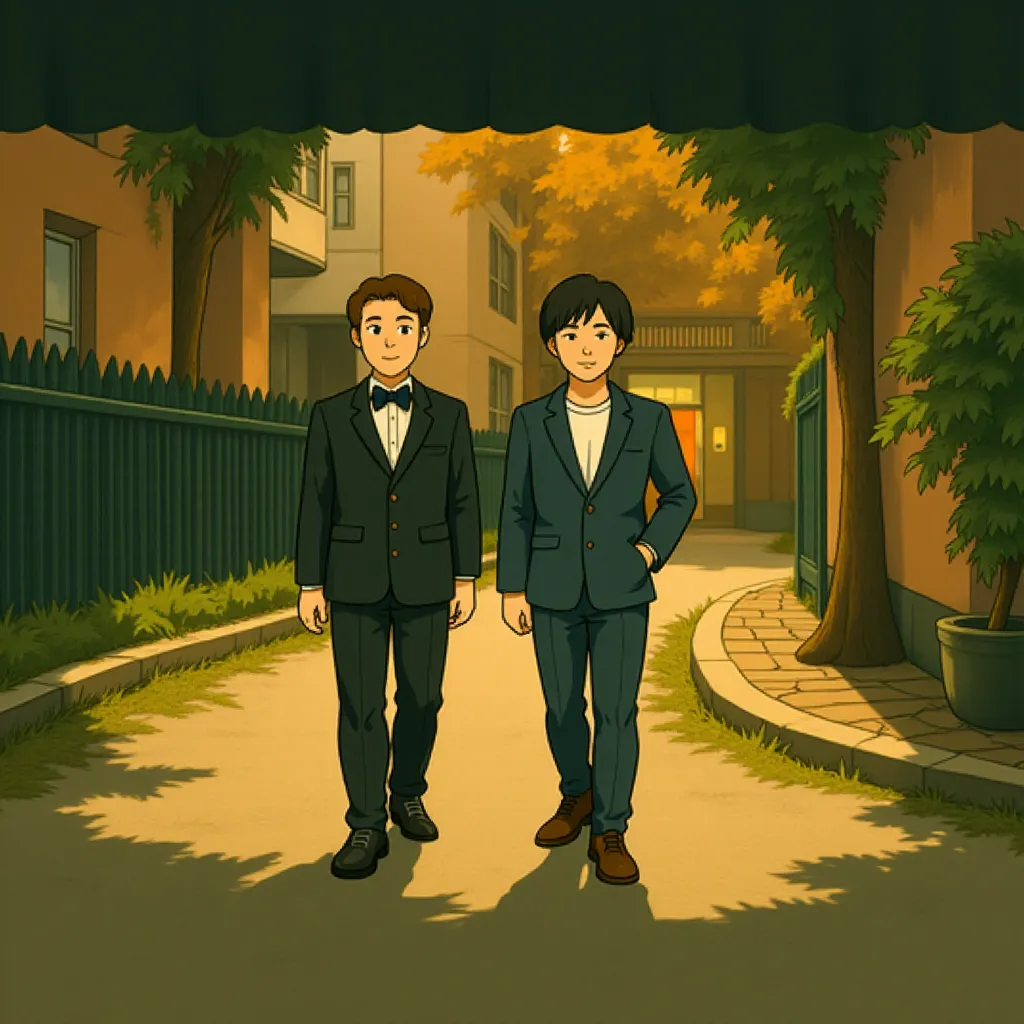 Tom Cruise and Simon Pegg in Mission: Impossible - Rogue Nation (2015) - Anime style