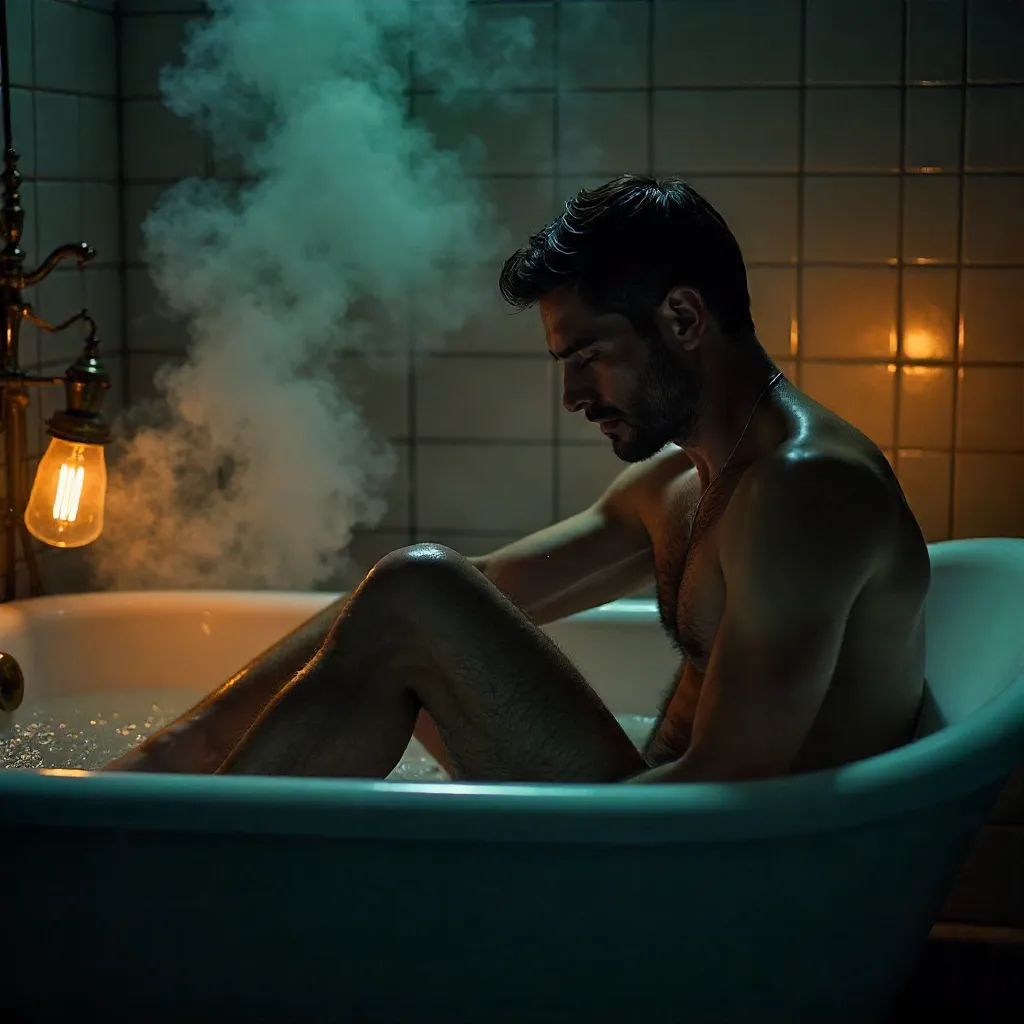 Introspective Bath by a Soft Lamp