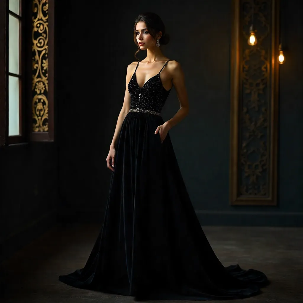 Dramatic Lahore Studio Fashion Portrait in Velvet
