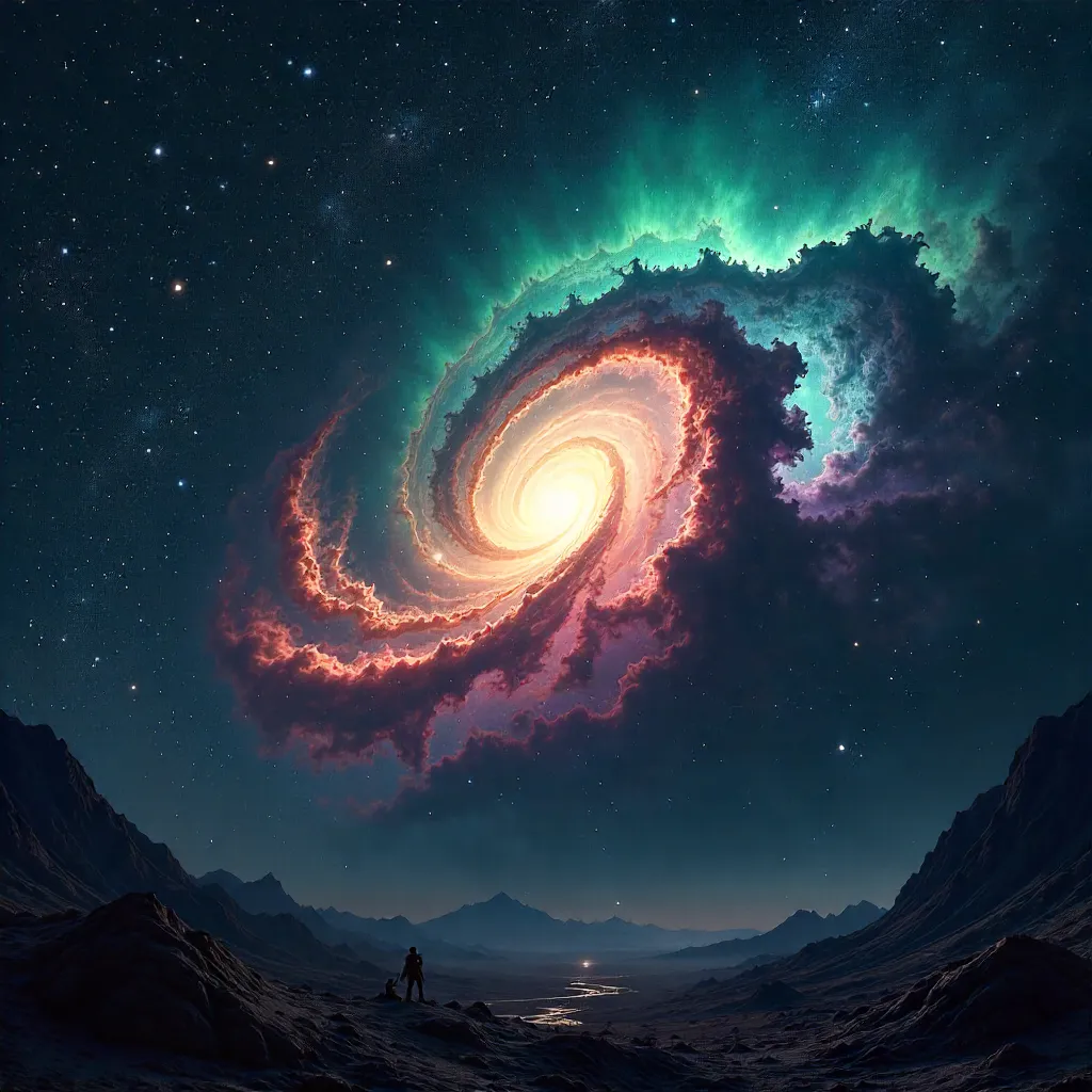 Majestic Nebula and Starry Deep Space View