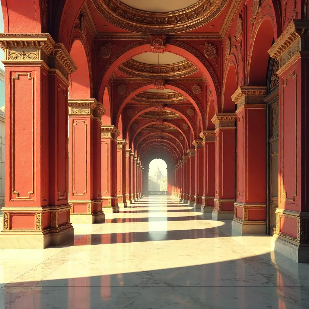 Timeless Crimson Corridor of Elegance